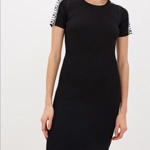 Logo Tape Ribbed Stretch Viscose Dress